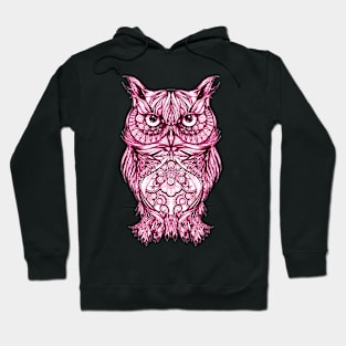 Artsy Artistic Style Design Of A Pink Owl Hoodie